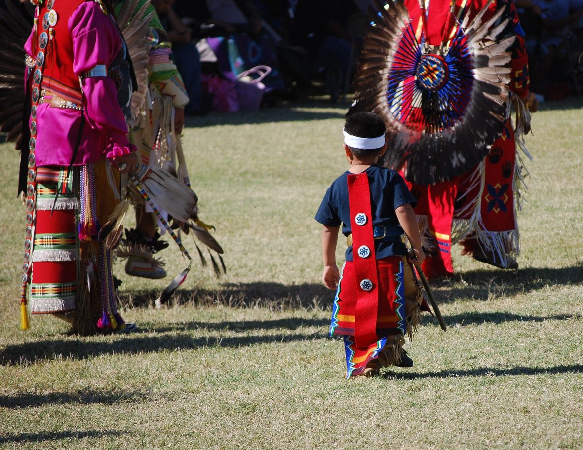 Dancer in regalia at a powwow